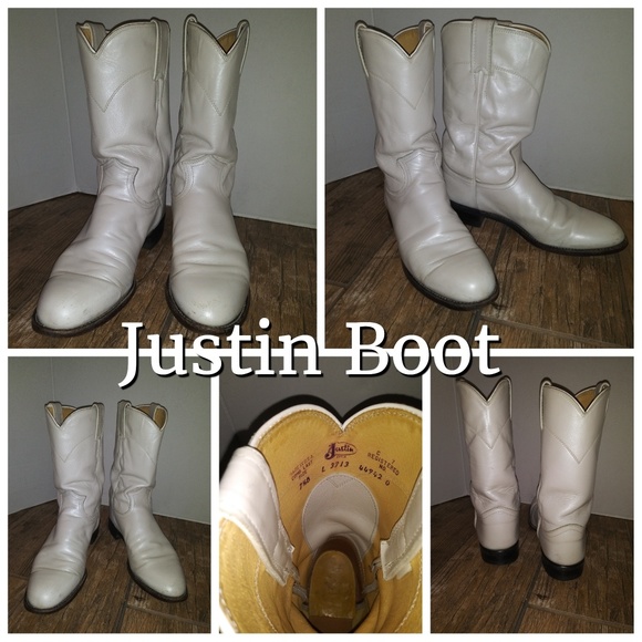 justin white cowboy boots